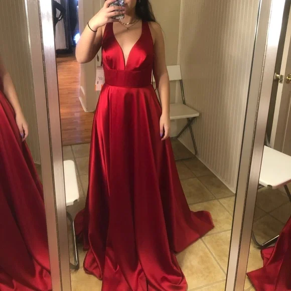 Dave & Johnny | Dresses | Red Satin Dave And Johnny Prom Dress | Poshmark